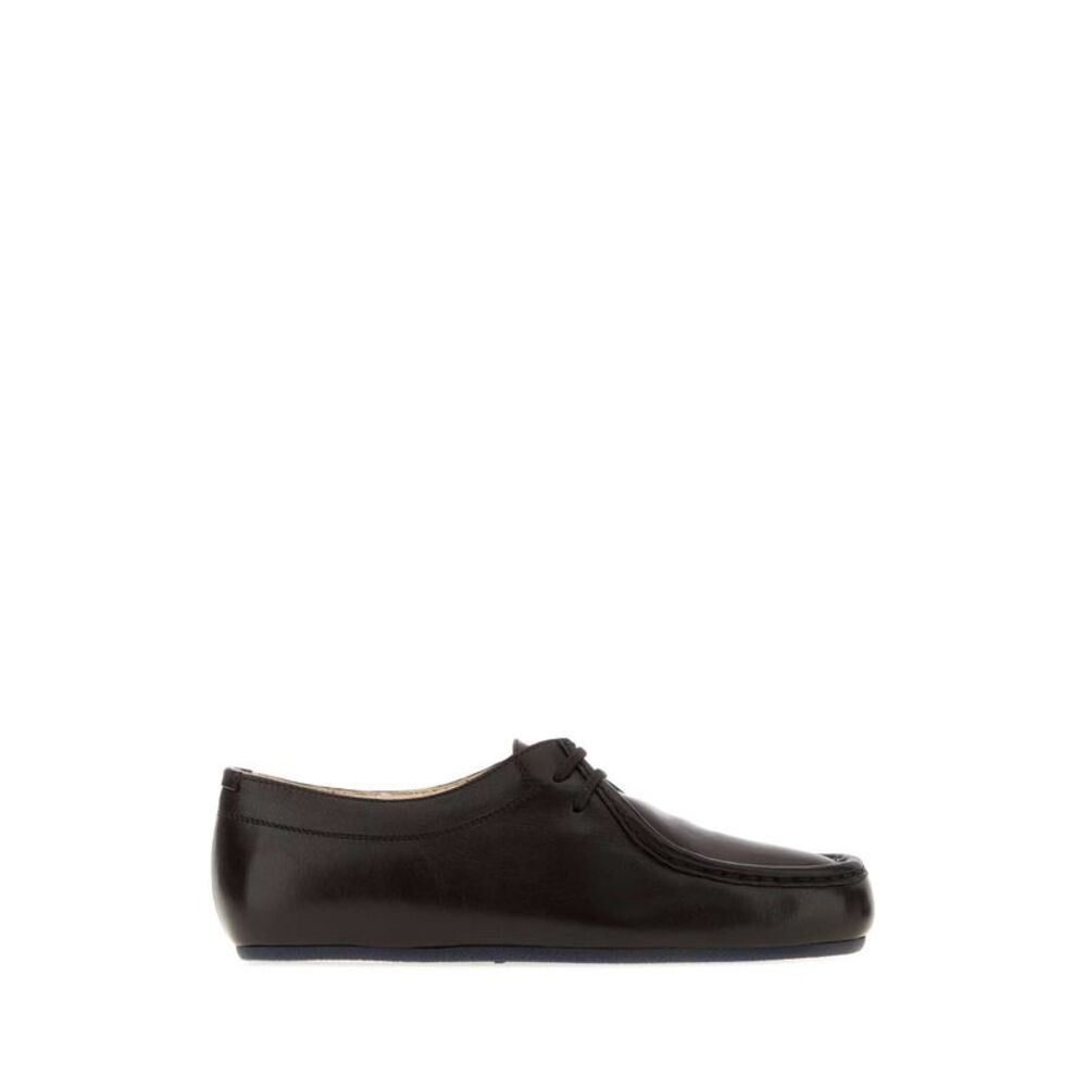 Jil Sander Women Dark Brown Leather Lace-Up Shoes